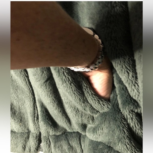 NWT men’s old navy full zip fleece jacket coat size medium TALL green pockets - Picture 3 of 9